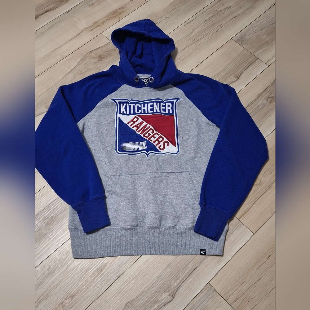 47 Brand Blue and Gray Kitchener Rangers Hoodie